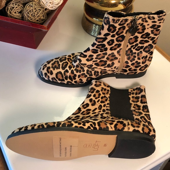 NWOT-LOFT Chelsea Bootie Leopard Print - Picture 2 of 7